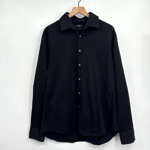 Hugo Boss Other - Hugo Boss Men's Button Down Shirt in Black Size 17